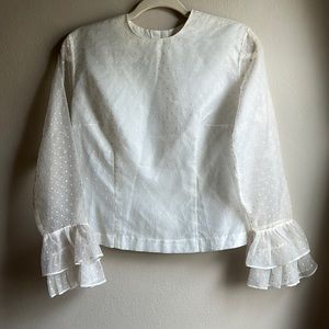 VINTAGE Polka Dot Blouse - Ivory